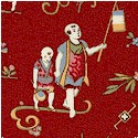 Chinese Monks - Madame Butterfly - SALE! (MINIMUM PURCHASE 1 YARD)