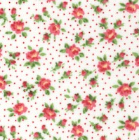 Mini Rosie - Tossed Petite Roses on Polk Dots by Holly Holderman