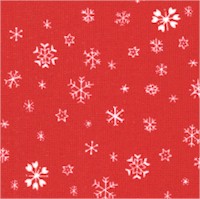 Tossed Snowflakes on Red - SALE! (MINIMUM PURCHASE 1 YARD)