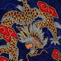 China Doll - Magnificent Gilded Dragons on Soft Sateen #2- LTD. YARDAGE AVAILABLE