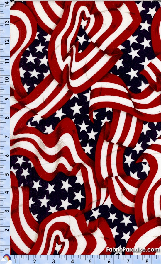 Wavy Flag Bright - LIMITED YARDAGE AVAILABLE (.25 YARD); MUST BE ...