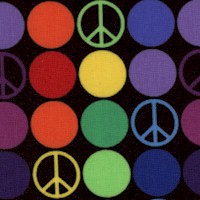 Peace - Rainbow Polka Dots and Peace Signs