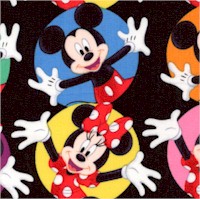 Mickey and Minnie Circles - SALE! (MINIMUM PURCHASE 1 YARD)