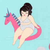 Nicoles Prints - Flirty and Floaty Women on Aqua