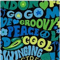 60s - Groovy Words in Blue and Green