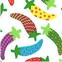 Fiesta - Colorful Chilipeppers on White by Carol Eldridge