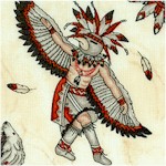 Spirit of the Buffalo - Tossed Kachinas on Cream