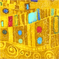 Klimt-Inspired Gilded Gold Abstract