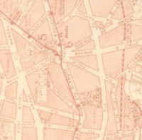 Paris Flea Market - Street Map in Peach by 3 Sisters