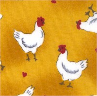 Le Poulet - Hens and Hearts on Gold