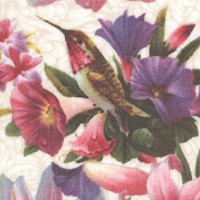 Hummingbird Bouquet on Textured Cream
